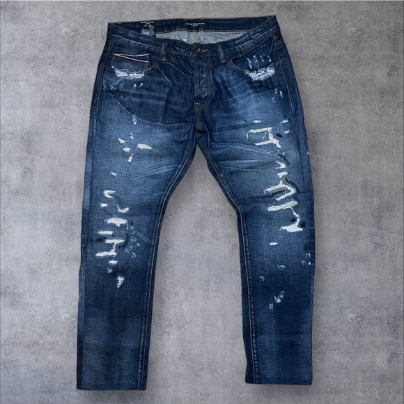 Cult of Individuality Jeans 34x29 Greaser Straight Blue Heritage Selvedge Denim